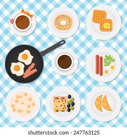 vector set of breakfast food