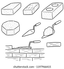 vector set of brick