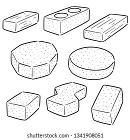 vector set of brick