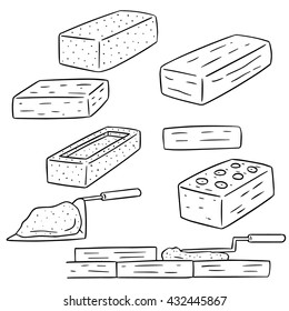 vector set of brick
