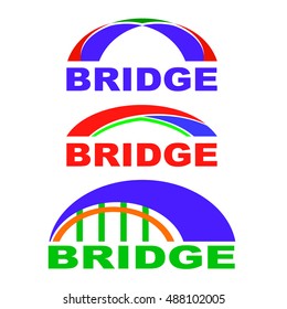Vector Set of Bridge Icons Isolated on White Background. Bridge Logo.