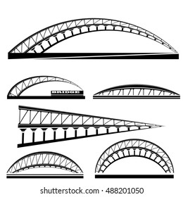 Vector Set of Bridge Icons Isolated on White Background. Bridge Logo.