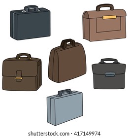 vector set of briefcase