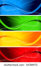Vector set of bright banners; clip-art