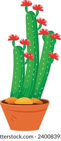 Conjunto de vectores de cactus brillantes, aloe y hojas. Colección de plantas exóticas. Los elementos naturales decorativos están aislados en blanco. Cactus con flores.