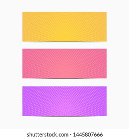 Vector set of bright color banner in minimalist modern style. Empty colorful templates. Trendy geometric design.