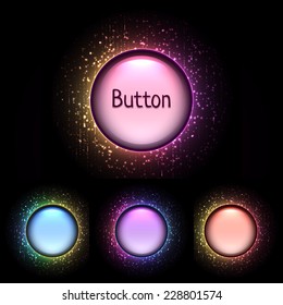 Vector set of bright color shiny buttons.
