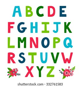 Vector set of bright different letters. Stylish abc. Hand drawing font