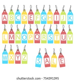 Vector set of bright different letters. abstract alphabet