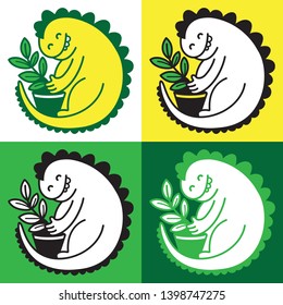 Vector set with bright dinosaurs