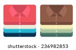 Vector set of bright folded shirts icons 