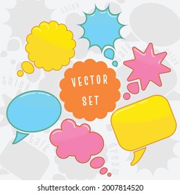 Vector set of bright icons for conversation