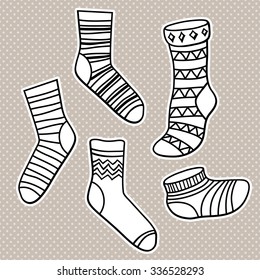 Vector set of bright socks