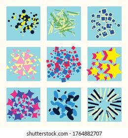 Vector set of brightly colored abstract decorative background elements