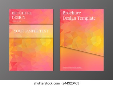 Vector set of brochure or flyer cover design template in polygonal style 
