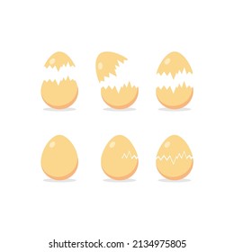 Vector Set Broken Egg Variants Simple Vector Design