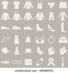 Vector Set of Brown Clothes Icons