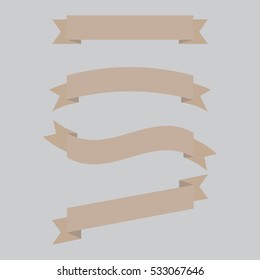 vector set brown ribbon banners illustration for your text
