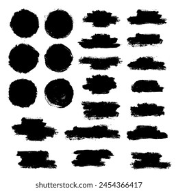 Vector set brush strock. Text boxes for banner.