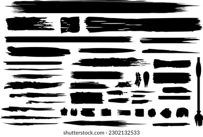 Vector set - brush strokes and blobs