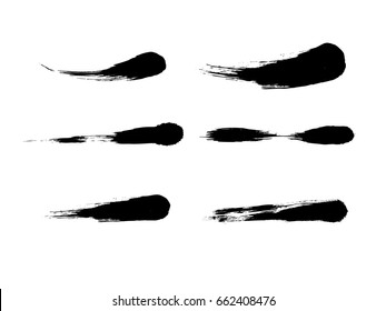 Vector Set Of Brush Strokes Of The Chinese Brush.
