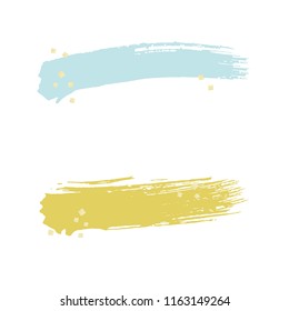 Vector set of brush strokes and confetti