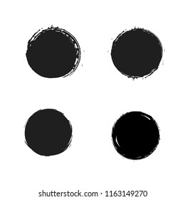 Vector set of brush strokes, grunge textures