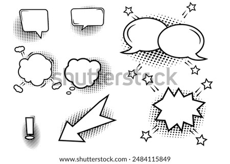 vector set bubble chat anime cartoon design
