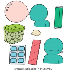 vector set of bubble gum