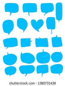 vector set of bubble thought. Speech cute chat symbol in pastel color. hand-drawn.