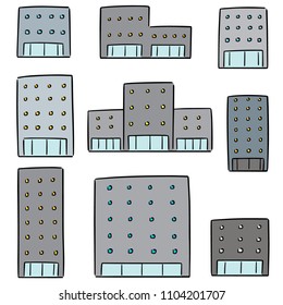 vector set of building