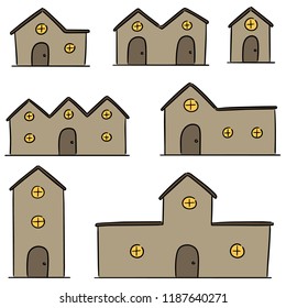 vector set of building