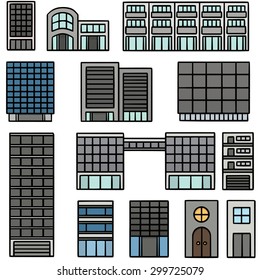 vector set of building