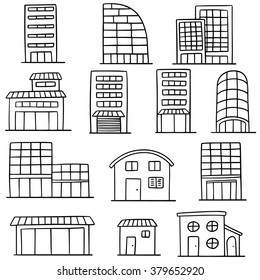 vector set of building