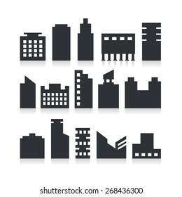 Vector set of building city silhouettes