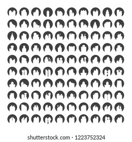 vector set building icons in circle shape