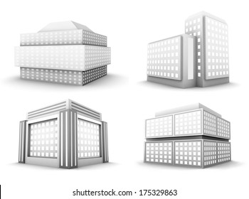 Vector set of buildings.