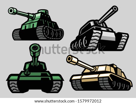vector of set bundle of military tank