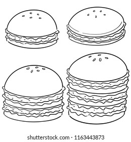vector set of burger