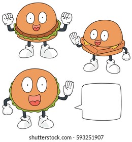 vector set of burger cartoon