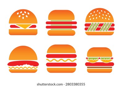 Vector Set of Burger Icon