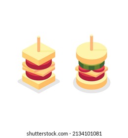 Vector set burger variants simple vector design