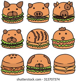 vector set of burgers