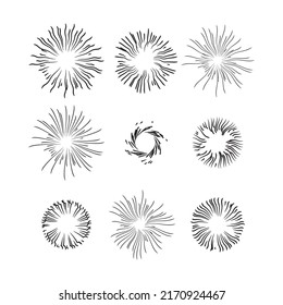 vector set of burst firework