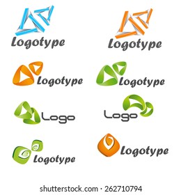 Vector set of business abstract geometric icons 