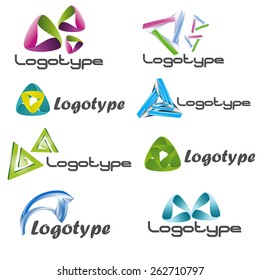 Vector set of business abstract geometric icons 