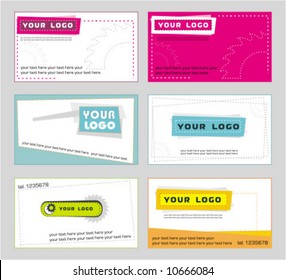 Conjunto de vectores de diseños de tarjetas de visita 1.  Para ver algo similar, por favor VISITE MI GALERÍA.