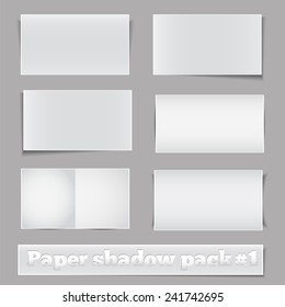 Vector set of business card  size paper  with shadow. EPS 10 