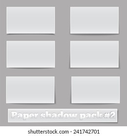 Vector set of business card  size paper  with shadow. EPS 10 