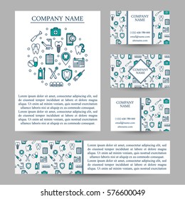 Vector set business card templates dental clinic. Dental business card